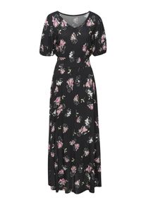 Vivance Dames Maxi-jurk in zwart/mauve bedrukt ,maat 38, Witt, 100% Viscose