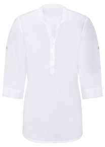 Dames Katoenen blouse met 3/4-mouwen in wit ,maat 38, WITT, 100% Katoen