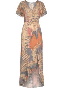 Buffalo Damen Maxikleid in orange-blau-bedruckt ,Gr&ouml;&szlig;e 36, Witt, 100% Viskose