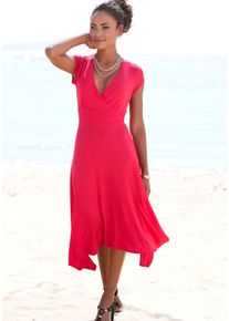 Beach Time Dames Zomerjurk in rood ,maat 38, Witt, 95% Viscose, 5% Elastan