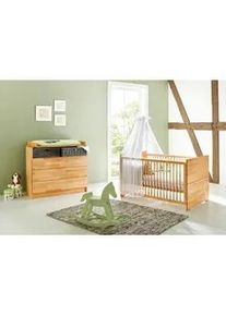 Pinolino Babyzimmer , Buchefarben , Holz , Buche , massiv , 3 Schubladen , zum Juniorbett umbaubar, höhenverstellbar, Sprossen mit Normabstand, Aufbauanleitung im Karton, Lattenrost inklusive, Schlupfsprossen , Baby & Kindermöbel, Babyzimmer, Babyzimmer-serien