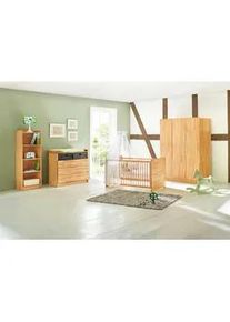 Pinolino Babyzimmer , Buchefarben , Holz , 3-teilig , Buche , massiv , 5 Fächer , 3 Schubladen , in verschiedenen Größen erhältlich,zum Juniorbett umbaubar, höhenverstellbar, Sprossen mit Normabstand, Aufbauanleitung im Karton, Lattenrost inklusive, Schlupfsprossen , Baby & Kindermöbel, Babyzimmer, Babyzimmer-serien