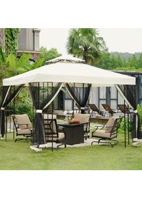 Grand Patio 10x10 FT Patio Outdoor Gazebo with Outdoor Privacy Screen Mesh Netting for Deck Backyard Patio Garden