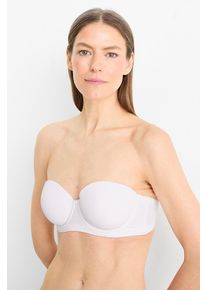 C&Amp;A Biustonosz z fiszbinami-BALCONETTE-wyściełany-LYCRA , Biały, Rozmiar: 80 B
