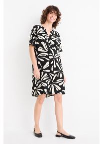 C&Amp;A Vestito di viscosa-fantasia, Nero, Taille: XS