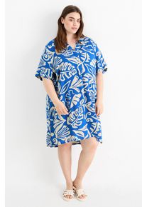 C&Amp;A Vestito di viscosa con scollo a V-fantasia, Blu, Taille: 3XL