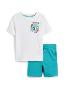 C&Amp;A Animali surfisti-set-t-shirt e shorts in felpa-2 pezzi, Bianco, Taille: 122