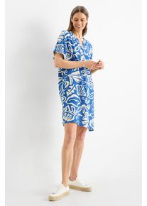 C&Amp;A Vestito in viscosa con scollo a V-fantasia, Blu, Taille: M