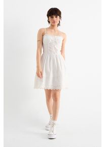 C&Amp;A Vestito fit & flare-broderie anglaise, Bianco, Taille: 34