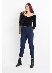 C&Amp;A Pantaloni di stoffa con cintura-vita alta-tapered fit, Blu, Taille: 40