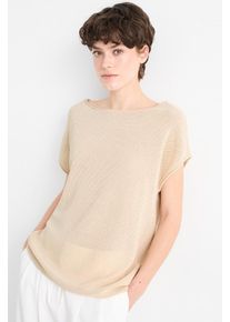 C&Amp;A Sweter z dzianiny-z krótkim rękawem, Beżowy, Rozmiar: M
