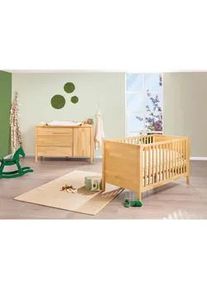 Pinolino Babyzimmer , Buchefarben , Holz , Buche , massiv , 3 Schubladen , zum Juniorbett umbaubar, höhenverstellbar, Sprossen mit Normabstand, Aufbauanleitung im Karton, Lattenrost inklusive, Schlupfsprossen , Babymöbel & Kindermöbel, Babyzimmer, Babyzimmer-Serien