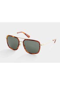 Aero Funk - Unisex Sunglasses - Aviator / Pilot - Gold Brown / Green - Bio Acetate & Metal - 100% UV Protection - Lilienthal Berlin