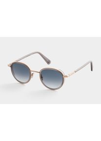 Fusion Pop - Unisex Sunglasses - Round - Rose Gold Gray / Gray - Bio Acetate & Metal - 100% UV Protection - Lilienthal Berlin