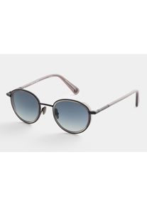 Fusion Pop - Unisex Sunglasses - Round - Black Gray / Gray - Bio Acetate & Metal - 100% UV Protection - Lilienthal Berlin