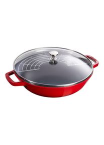 Staub Spécialités 30 cm, Wok avec couvercle en verre, Cerise