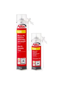 36x ALFA Mousse expansive mono-composant manuelle | 500 ml | Mousse PU prévient les ponts thermiques | Excellente isolation acoustique (59dB)