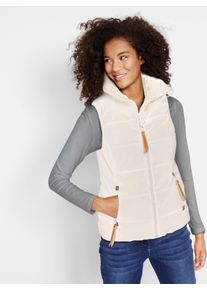 Dames Bodywarmer met leerlookdetails in zwart ,maat 36, WITT, 100% Polyester. Wattering: 100% Polyester