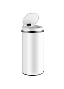 Monzana Sensor afvalbak Wit roestvrij staal 50 liter