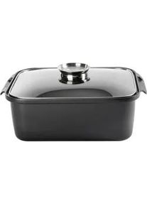 Homeware Profession. Bräter , Klar, Schwarz, Edelstahlfarben , Metall , 8 l , rechteckig , 26x12.2x40 cm , Lfgb , backofengeeignet, antihaftbeschichtet , Kochgeschirr, Töpfe, Bräter