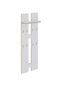 Mid.you Wandgarderobe , Weiß, Honigeiche , Holzwerkstoff , 57x170x20 cm , Hutablage , Garderobe, Garderobenpaneele, Wandgarderobe