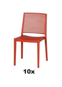 siena GARDEN Gartensessel-Set , Rot , Kunststoff , 46x80x56 cm , stapelbar, gastro- und objekttauglich, wetterbeständig , Gartenmöbel, Gartensessel, Gartenstühle