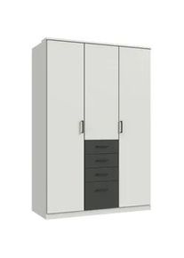 wimex Boxxx Kleiderschrank , Graphitfarben, Weiß , Holzwerkstoff , 2 Fächer , 4 Schubladen , 135x199x58 cm , BQ - Bündnis für Qualität, Made in Germany, DIN EN ISO 9001 , in verschiedenen Größen erhältlich , Schlafzimmer, Komplette Schlafzimmer und Serien, Schlafzimmerserien