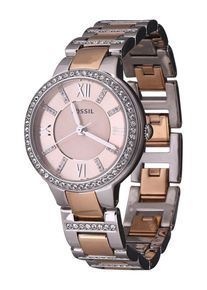Fossil Dames Analoog horloge 'Virginia ES3405' rose-goud / zilver One Size