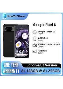 Brand New JP And US Google Pixel 8 Google Tensor G3 4575 mAh 128GB & 256GB OLED Android 14 27W wired IP68 water resistant 5G