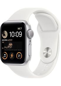 Apple Watch SE 40 mm (2022) | GPS | argento | Cinturino Sport bianco M/L