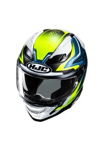 HJC F71 Fes MC3HSF Motorradhelm (Weißmatt/Gelb/Blau)