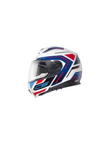 Schuberth C5 ECE Omega Motorradhelm (Weiß/Blau/Rot)