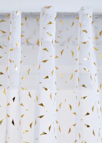 Gardin med återvunnen polyester och glansigt tryck (1 styck) - vit - storlek 145x135 cm - bonprix