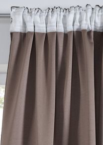 Mörkläggande gardinlängd med elegant yta (1 styck) - brun - storlek 145x135 cm - bonprix