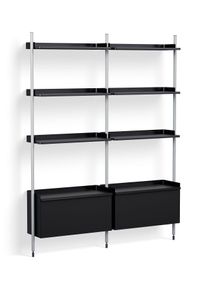 Pier System 132 2 Column Étagère Hay Noir-Aluminium