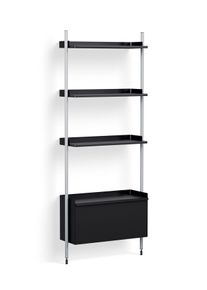 Pier System 131 1 Column Étagère Hay Noir-Aluminium