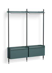 Pier System 1002 2 Column Étagère / Garderobe Hay Bleu acier-noir