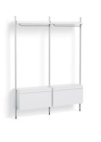 Pier System 1002 2 Column Étagère / Garderobe Hay Blanc-Aluminium
