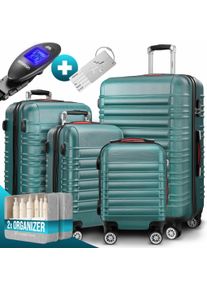 Monzana Reiskoffers 4-delige Groen ABS accessoires