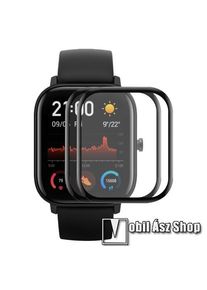 ENKAY Okos&oacute;ra Flexible Nano Glass rugalmas edzett &uuml;veg - PMMA, 2db, 9H, 3D - A TELJES ELŐLAPOT V&Eacute;DI! - FEKETE - Xiaomi Amazfit GTS 4 - GY&Aacute;RI
