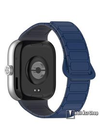 Xiaomi Smart Band 9 Pro, 8 Pro, Redmi Watch 4, Okosóra loop szíj, Mágneses, Szilikon, 89+130mm hosszú, Sötétkék, Szürke
