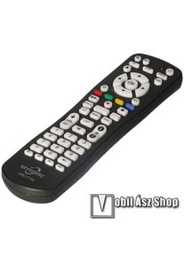 UNIVERZÁLIS TV / STB távirányító - 2x AAA elemmel működik (NEM TARTOZÉK), programozható, színkódolt gombok, ideális a hibás vagy elveszett távirányító pótlására - FEKETE