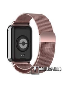 Xiaomi Smart Band 9 Pro, 8 Pro, Redmi Watch 4, Okosóra milánói szíj, Rozsdamentes acél, Mágneses, 225mm hosszú, Rózsaszín