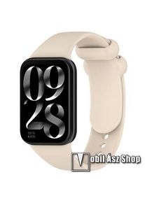 Xiaomi Smart Band 9 Pro, 8 Pro, Redmi Watch 4, Okosóra szíj, Szilikon, 128+100mm hosszú, Bézs