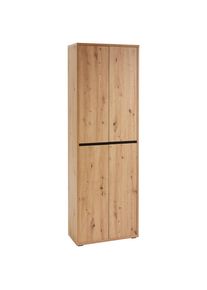 Xora Schuhschrank , Eichefarben , Holzwerkstoff , 10 Fächer , 70x210x34 cm , Holzmöbel, Garderobe Holz, Schuhschränke Holz