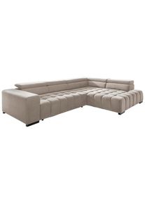 Livetastic Eckschlafsofa , Beige , Textil , Buche , vollmassiv , 307x201 cm , Schlafen auf Sitzhöhe, Rücken echt, Armteil links , Wohnzimmer, Sofas &