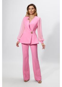 Costum elegant format din sacou si pantaloni Davos Roz