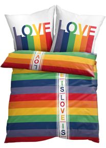 Parure de lit avec message Pride - multicolore - taille 135x200 cm avec coton - bonprix
