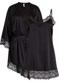 Kimono et nuisette (Ens. 2 pces.) - noir - taille 46/48 (L) - bonprix