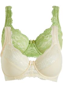 Lot de 2 soutiens-gorge minimiseurs à bretelles rembourrées - vert - taille 110C - bonprix